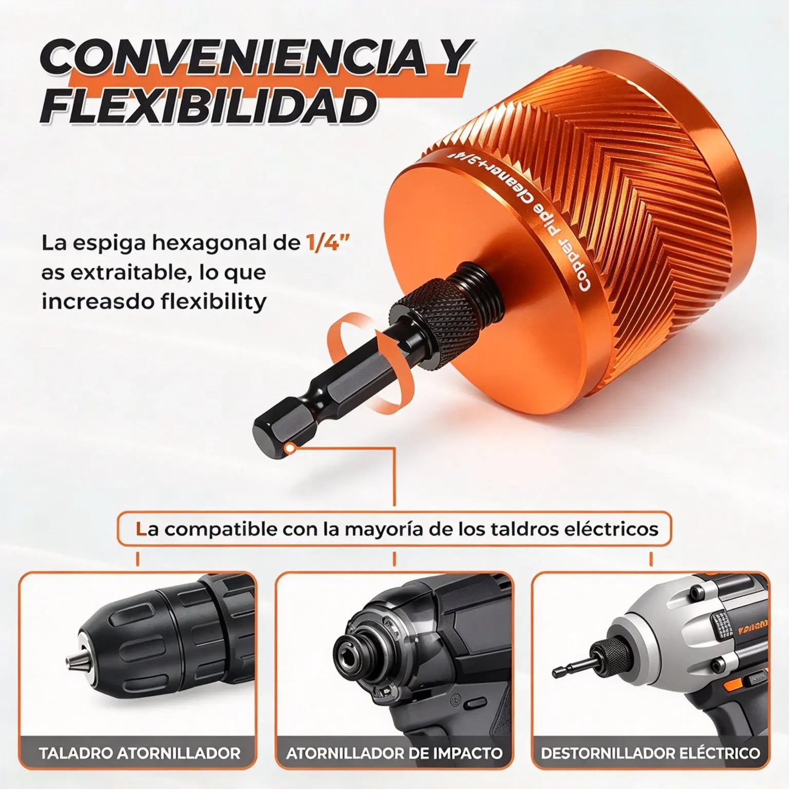 🔧【2 unidades】✨ Cepillo para pulir tuberías de cobre para taladro eléctrico |  Limpieza y Abrillantado Profesional
