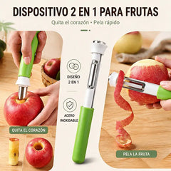 【¡Compre uno y obtenga uno gratis!】🍏 Pelador y Sacacorazones 2 en 1 Telescópico – Herramienta Plegable para Manzanas, Peras y Frutas🔪