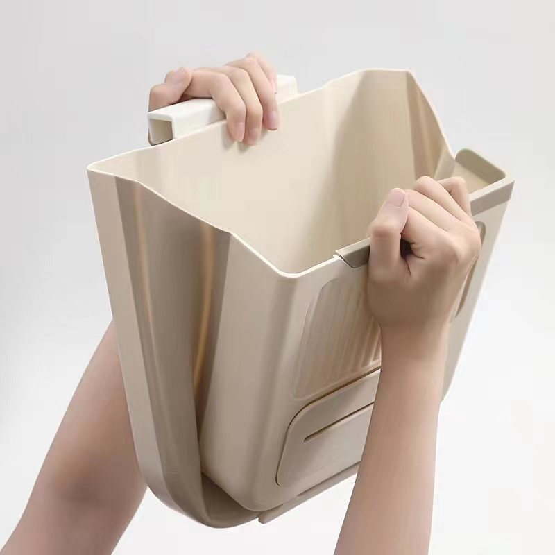 Cubo de basura plegable para el hogar, cubo de basura colgante para la puerta del armario de la cocina