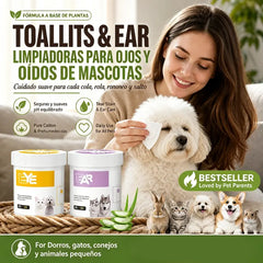✨️【200 toallitas para ojos + 200 toallitas para oídos】🐈🐕¡Mantener a tu amigo peludo limpio es importante! Toallitas limpiadoras naturales a base de plantas para ojos y oídos de mascotas.
