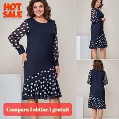 🎁🔥【S-5XL】👗Moda nuevo vestido patchwork lunares