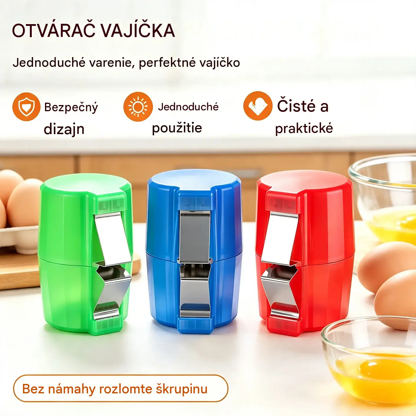 【3 kusy】🍳 Rýchly rozbíjač vajec: Rozbije stovky vajec rýchlejšie a čistejšie 🔥