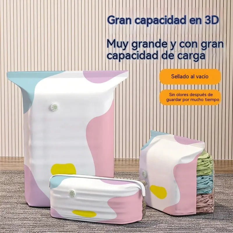 👕📦【5 piezas】Bolsas de compresión para guardar ropa, no requieren vacío, diseño reforzado.