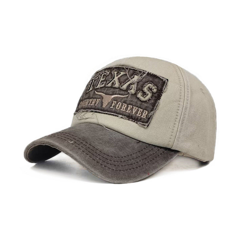 🐂🧢 Gorra de béisbol retro ajustable con cabeza de toro y letras bordadas
