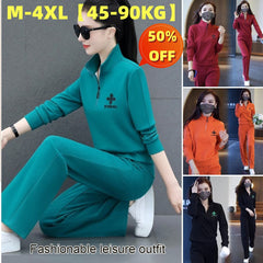 😍【Top + pantalones】2025 traje de ropa deportiva casual suelto de gran tamaño nueva moda caliente