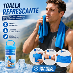 🎁¡Compra uno y llévate otro gratis por el último día!❄💦Una toalla fresca y absorbente que puedes usar en cualquier momento y lugar. Reutilizable, suave, absorbente, refrescante y portátil.
