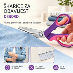 👗✂️ Krojačke škare s ukrasnim rubom – Profesionalni cik-cak i valoviti rez | Savršene za tkanine, patchwork i „uradi sam” projekte