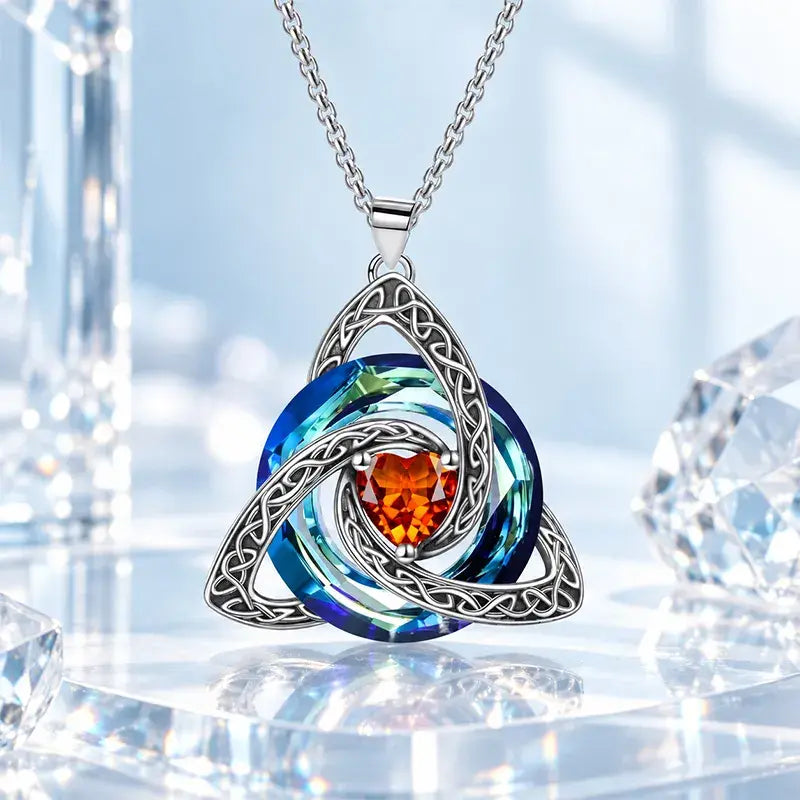 💎✨ Collar con 12 Piedras de Nacimiento y Nudo Celta | Colgante Elegante de Alta Gama para Mujer 🔮