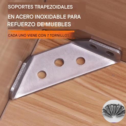 🔩【12 soportes + 84 tornillos】✨Soportes de fijación de acero inoxidable reforzado, bordes y esquinas reforzados, conectores de muebles de 90°