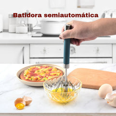 🔥【Oferta especial por tiempo limitado】✨Batidor de huevos semiautomático de acero inoxidable