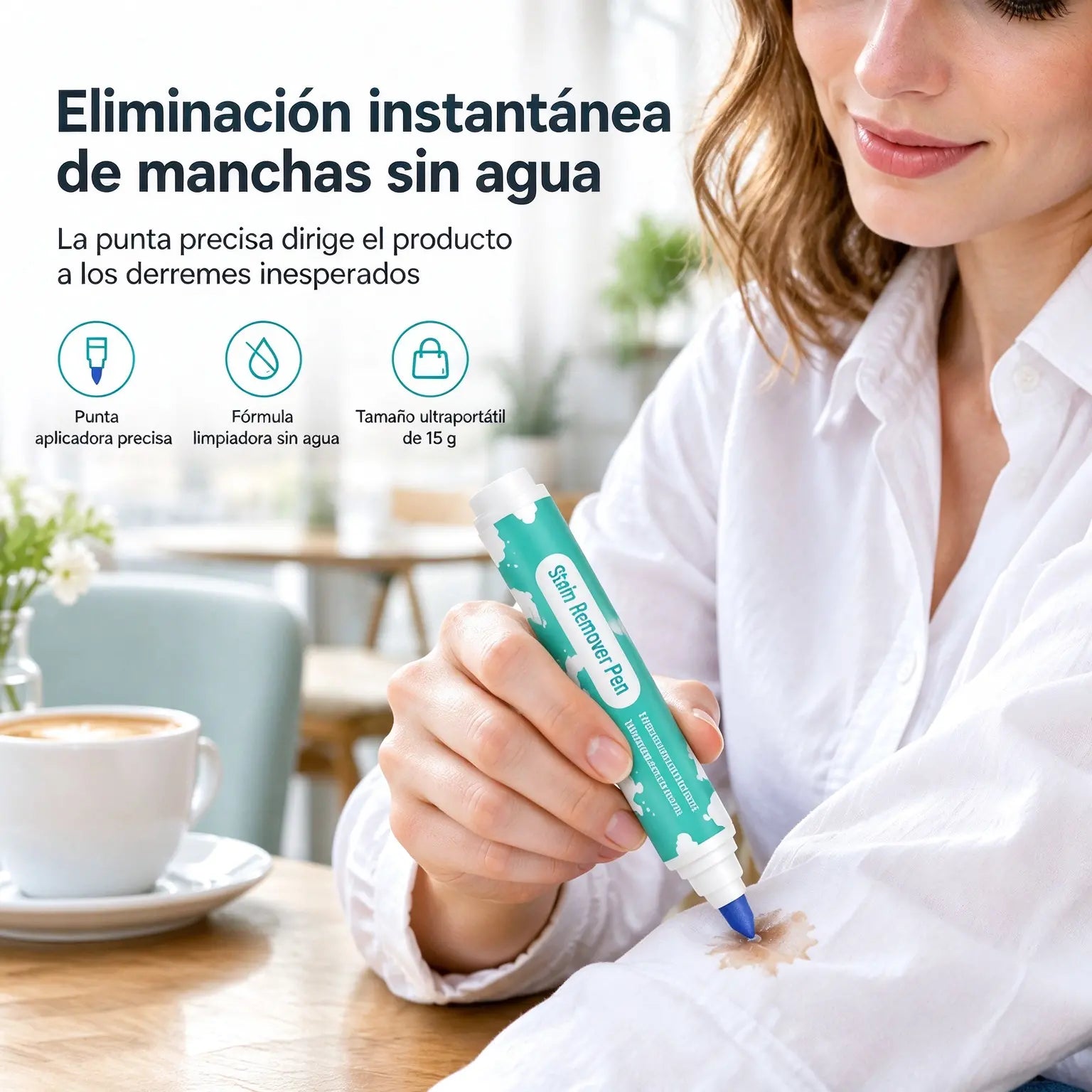 🔥Compra 2, llévate 2 gratis🔥Bolígrafo portátil para eliminar manchas de la ropa sin usar agua