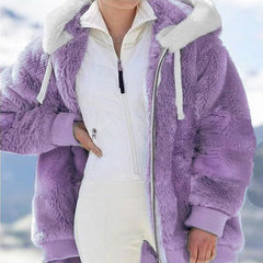 ☃️Descuento por tiempo limitado 39%❄️【S-5XL】Chaqueta de rayas contrastantes de felpa gruesa para mujer 2025