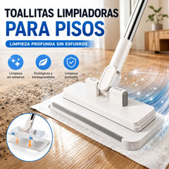 🔥【Set de 4】Trapeador multifuncional con clip de tela, nuevo trapeador doméstico que no requiere lavado