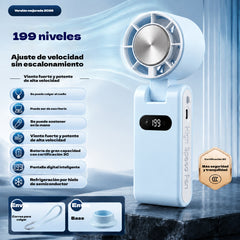 🌀💨 Mini ventilador portátil de refrigeración de semiconductores con pantalla LED