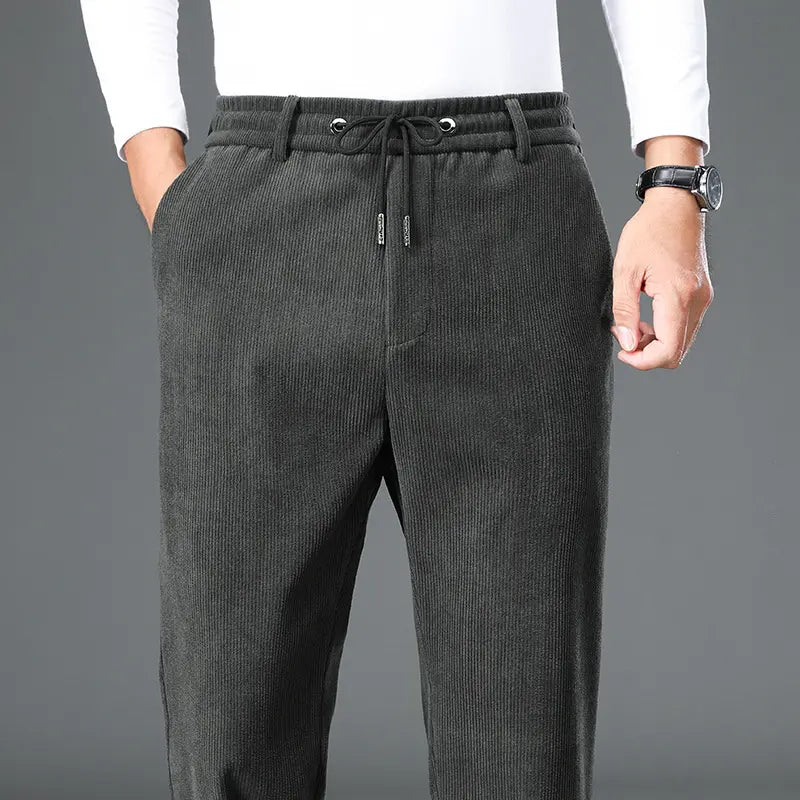 👖【L-5XL】Terciopelo de otoño e invierno más pantalones deportivos de terciopelo para hombre, pantalones casuales sueltos