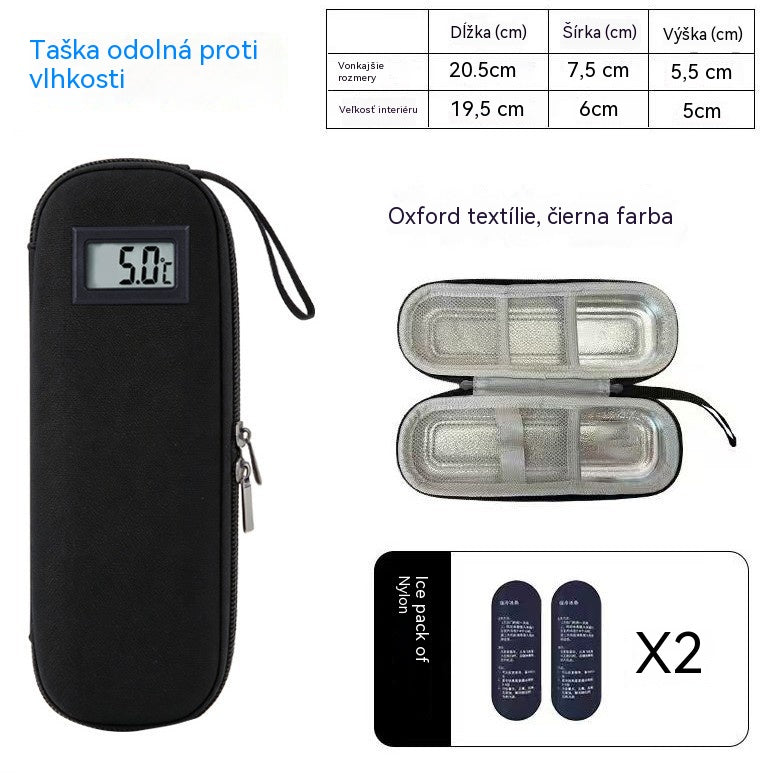 ❄️✈️Prenosný chladič inzulínu s indikátorom teploty