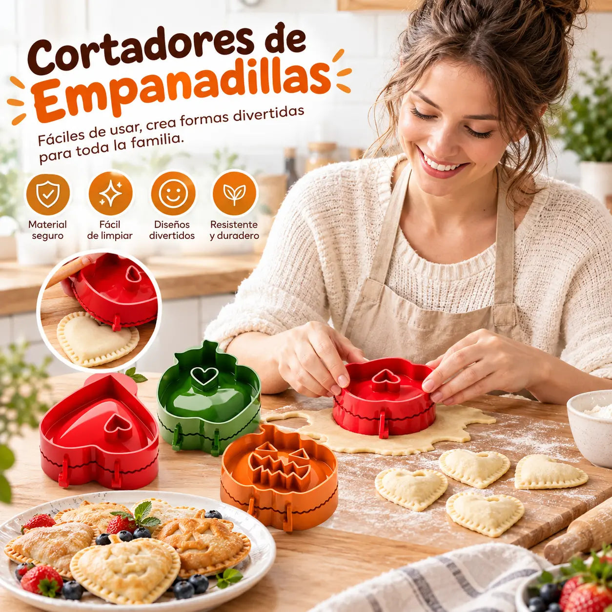【1 juego de 3 artículos】🎃 Herramienta de repostería divertida para hacer empanadas