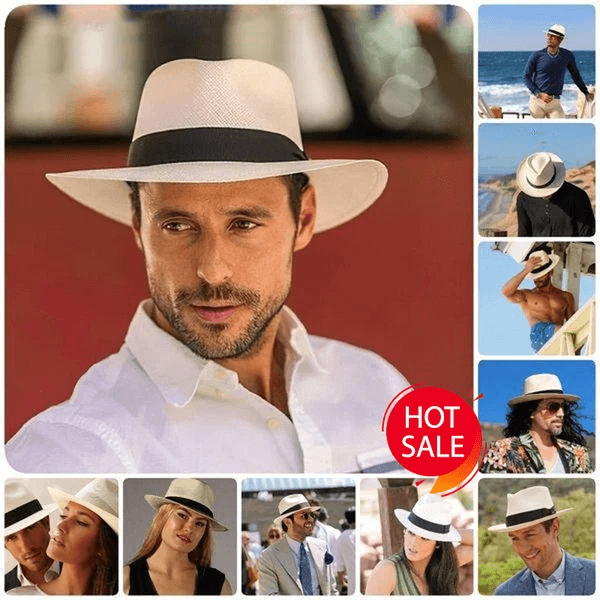 😎🌿 【56-58cm】【45%OFF】Sombrero de palma tejido a mano de Ecuador.
