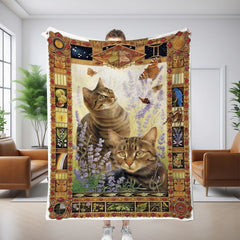 📢📢 ¡50% de descuento! 🐾🐱【150*200CM】Cómoda manta de nueve paneles con estampado de gatos