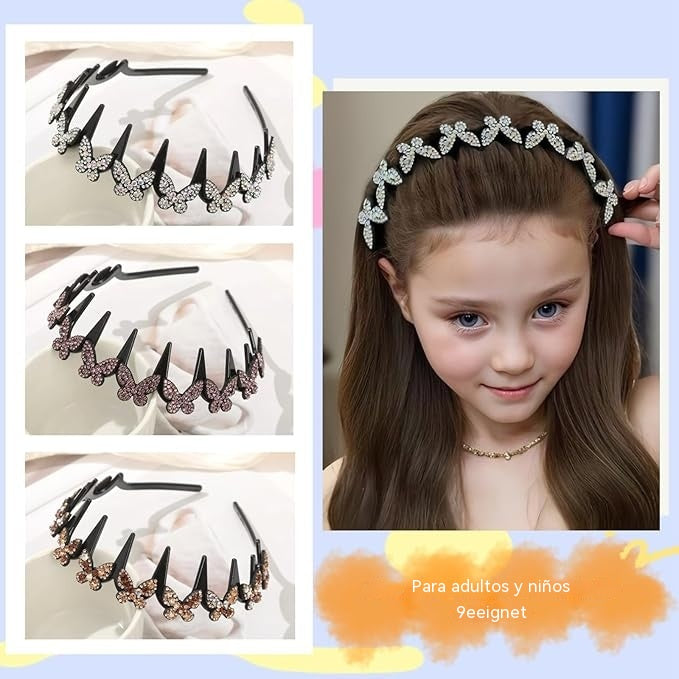 【4 piezas 】✨ Diademas Onduladas con Peine Antideslizante  – Sujeción Firme, Cómodas y Estilo Natural 💁‍♀️