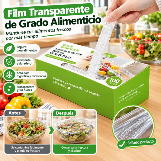 4 cajas (400 unidades en total) - Tapas desechables para alimentos aptas para la cocina o el refrigerador.