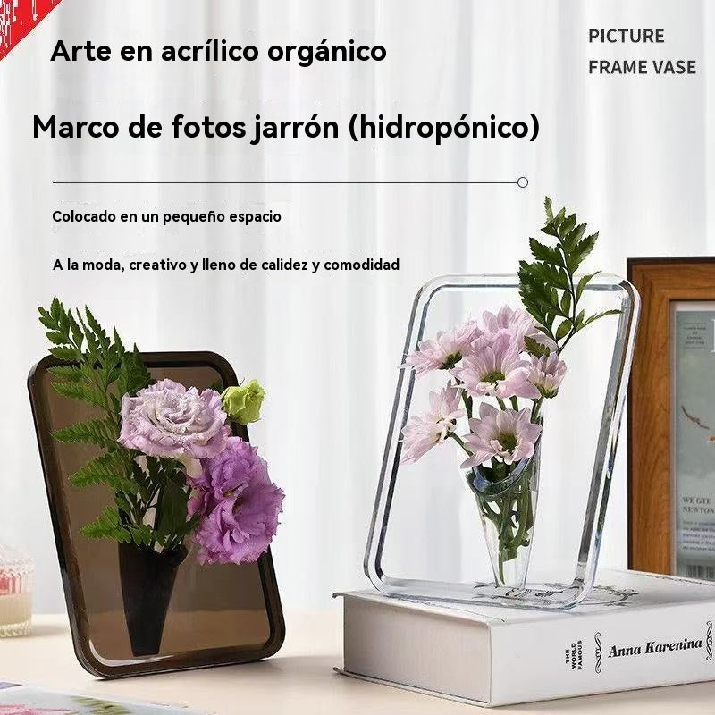 🔥🌼【1 piezas 24 euros】Florero con marco de fotos de escritorio de alta calidad