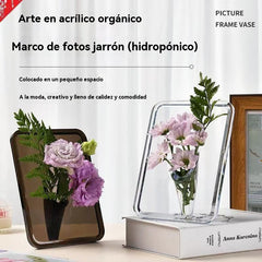 🔥🌼【1 piezas 24 euros】Florero con marco de fotos de escritorio de alta calidad