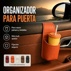 【2 unidades a 25 euros】🚗 Organizador de puerta para coche – Bolsillo de almacenamiento con soporte para vasos, colgante en la ranura de la ventanilla 🧺💧