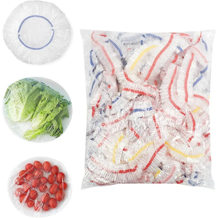 🔥【4 bolsa, 400 piezas - 26 euros】Tapa de frescura desechable de grado alimenticio,Protección de alimentos rápida y sencilla