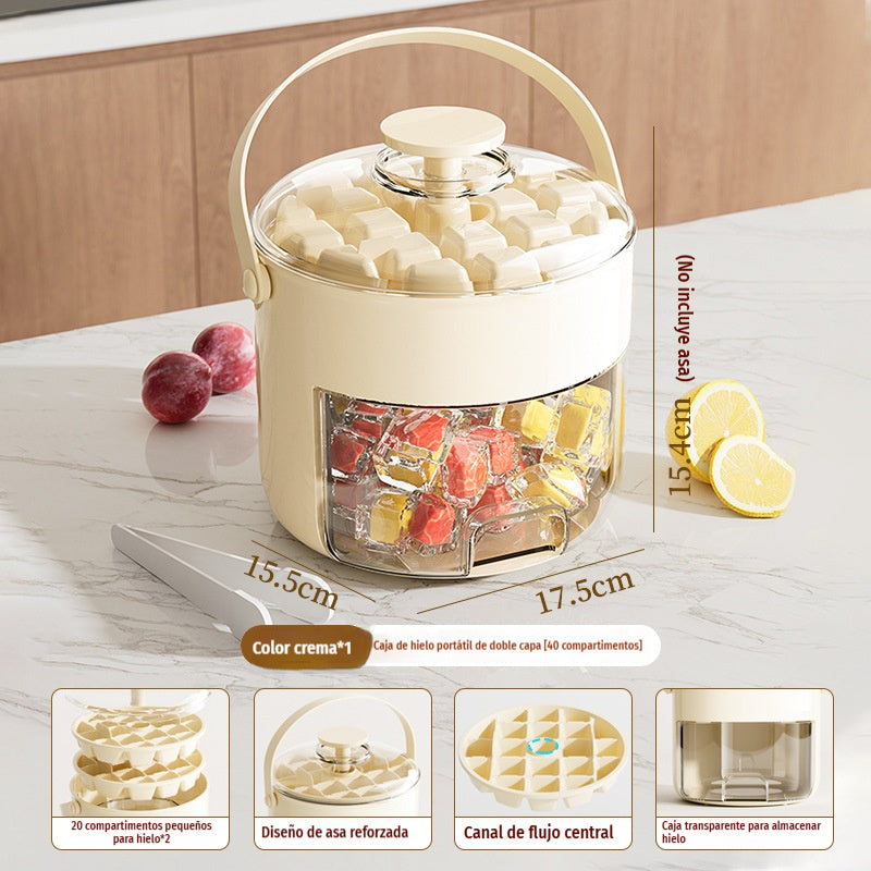 💞¡Ventas superiores a 160.000! 💥🥤🧊 ¡60% de descuento! Máquina de hielo con función de almacenamiento de hielo: puede hacer 40 cubitos de hielo a la vez, tapa que no sella.