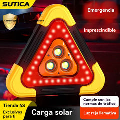 🚨☀️ Triángulo de Emergencia Solar 3 en 1 con Luces LED – Máxima Visibilidad y Seguridad en la Carretera ⚠️
