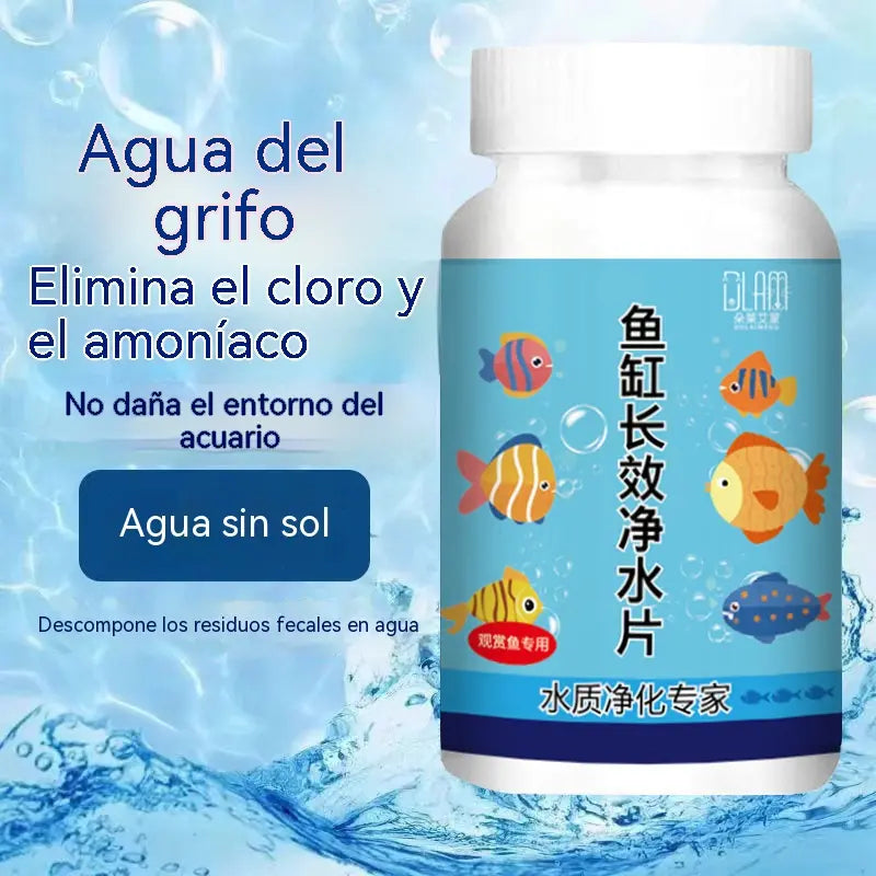 🔥Compra 1 y llévate 1 gratis (2 botellas-400 piezas)🐠🌿 Pastillas purificadoras de agua para acuario + pastillas oxigenadoras