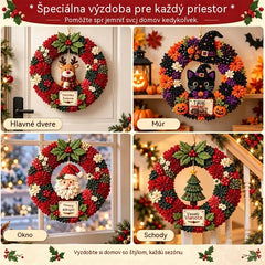 ⏰ Posledný deň! 50% zľava! ✨ Vytvorte si vianočný veniec, na ktorý budete hrdí 🎄❤️ Sada na tvorenie (technológia 3D vkladania látky) vrátane návodov a príručiek.