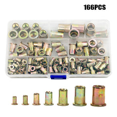 【166 piezas】🏆¡Último día de oferta especial, ahorra un 49%!🛠️Herramientas para remaches roscados, juego de remaches roscados M3, M4, M5, M6 y M8