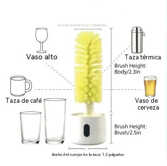 Cepillo eléctrico multifuncional colgante para limpiar vasos de agua/vasos de vidrio.