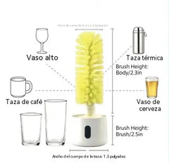 Cepillo eléctrico multifuncional colgante para limpiar vasos de agua/vasos de vidrio.