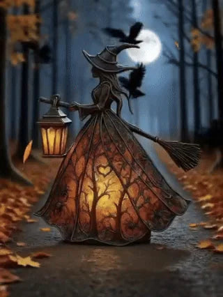 🧙‍♀️ Čarodějnická lampa – děsivá gotická lucernová dekorace, unikátní stolní lampa jako ozdoba, noční světlo s nožičkami, vhodné do domácnosti, na verandu, do kanceláře i na výzdobu oslav.