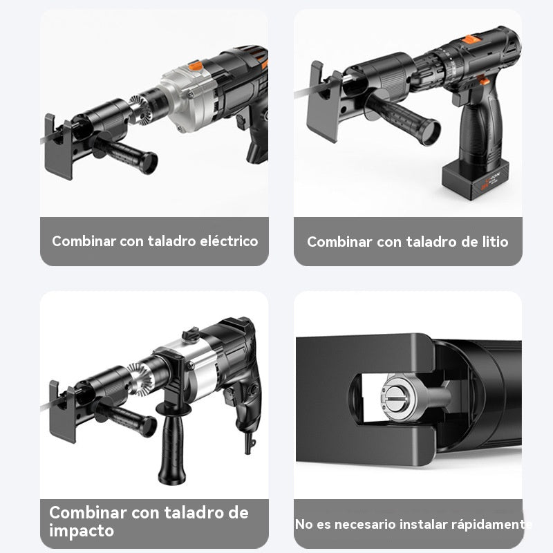 🔥🧰Taladro eléctrico convertido en sierra alternativa, adaptador de cabezal de sierra de calar para trabajar la madera.