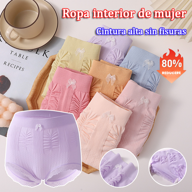 👩🔥(60-100kg) Ropa interior antibacteriana para el control del vientre, muy elástica, de cintura alta, para tallas grandes