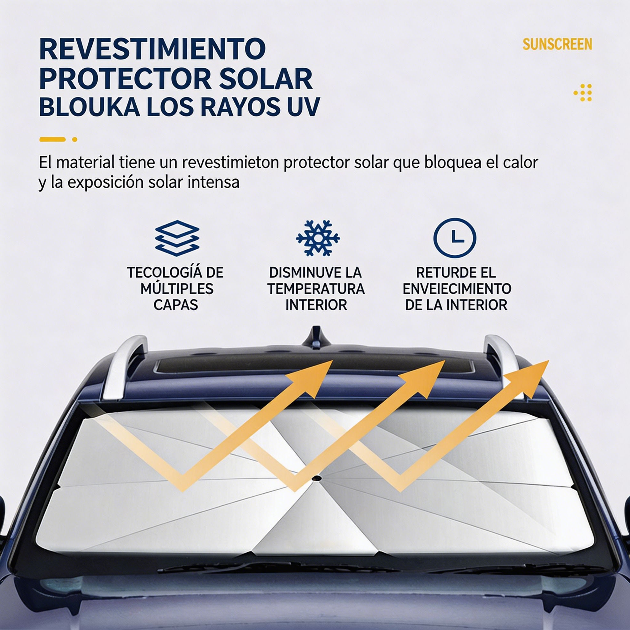 🚗 Paraguas Parasol para Parabrisas de Coche ☀️ Aislamiento Térmico | Cobertura Total | Plegable