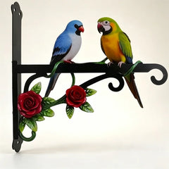 🐦【Decoración de jardín 2026】Soporte de pared de hierro forjado para macetas, gancho decorativo estilo retro con pájaros y flores para el jardín (6 diseños) ✨