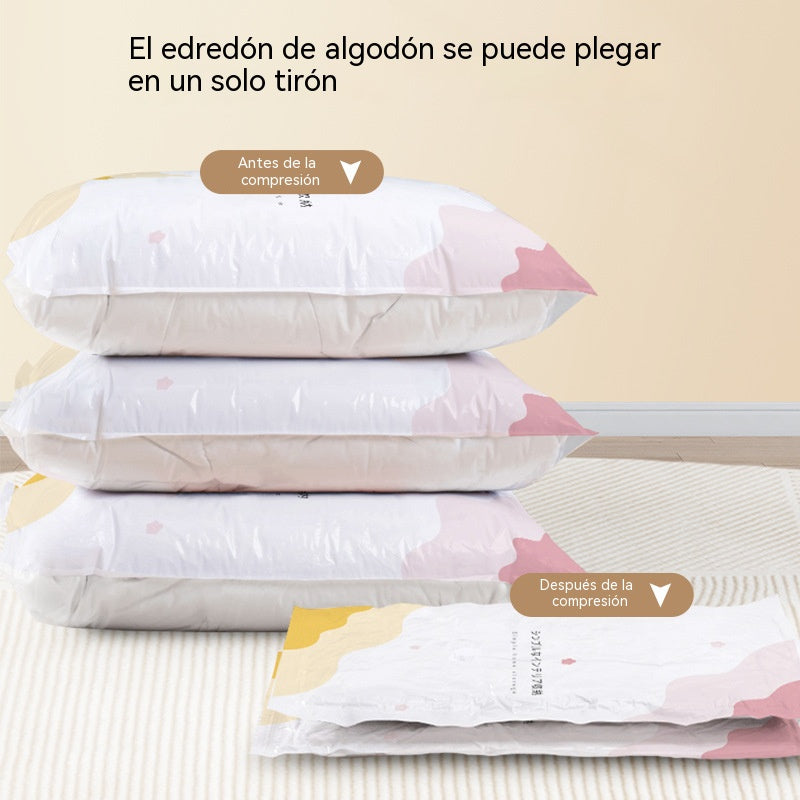 Bolsas de compresión al vacío para guardar ropa y ropa de cama.