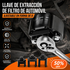 🔥【60-80mm】🚗Llave de extracción de filtro de automóvil ajustable en forma de U