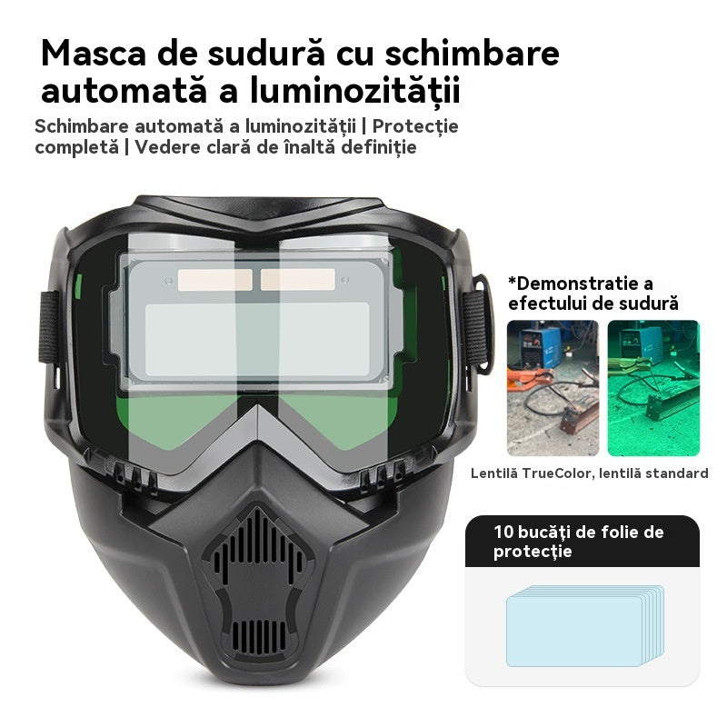 🔥😎Plně automatická svářečská kukla s ochrannou maskou pro svářeče s výměnou světla