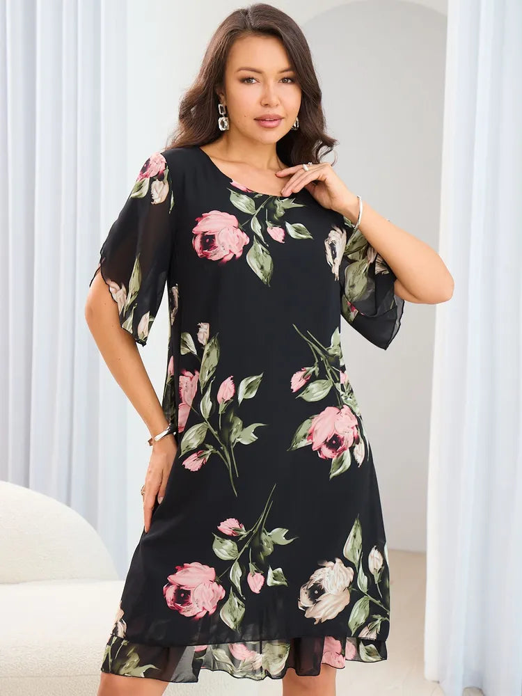 💐【S-5XL】Elegante vestido estampado