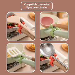 🦀 Juego de 6 Porta-Utensilios de Silicona con Forma de Cangrejo | Reposador Anti-Derrames para Cocina, Cucharas y Palas 🥄