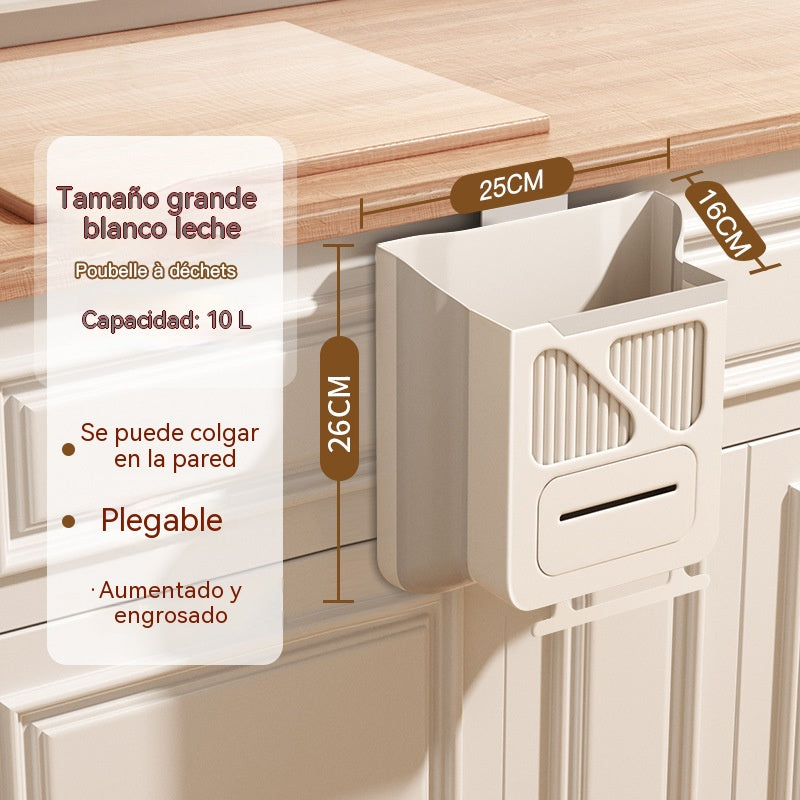 Cubo de basura plegable para el hogar, cubo de basura colgante para la puerta del armario de la cocina