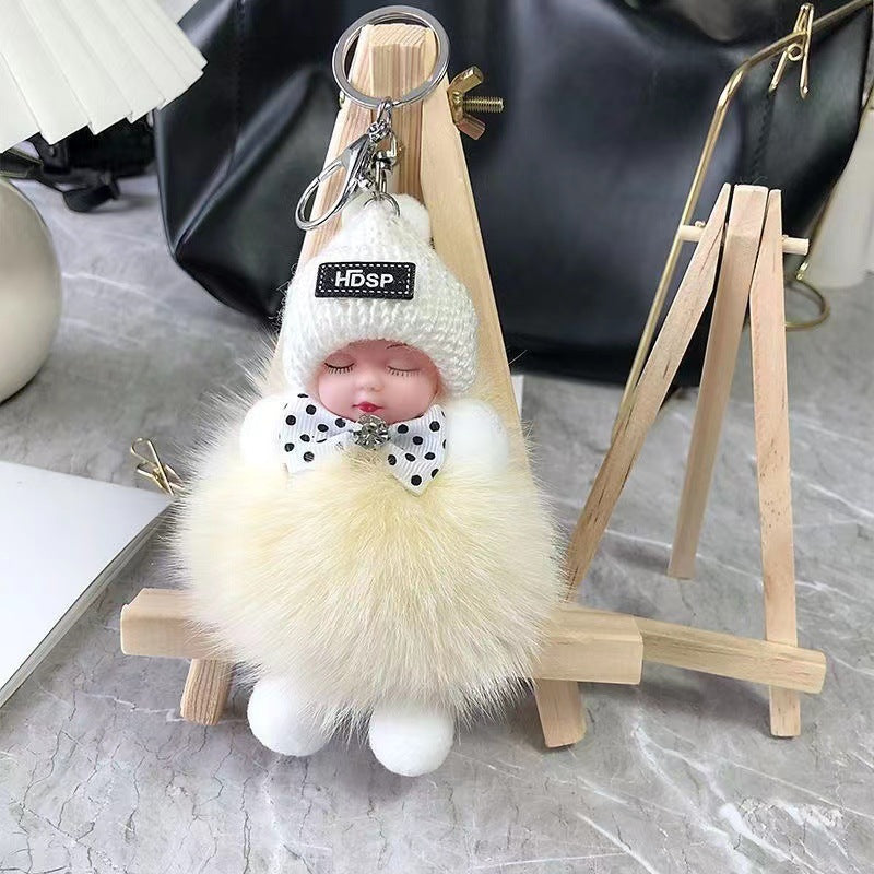 😴🧸🚗Compra 1 y llévate 1 gratis🔥Colgante para coche con forma de muñeco durmiente, llavero de dibujos animados con motivo de peluche.