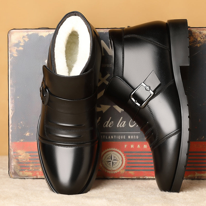 🔥【45% DE DESCUENTO】⭐【39-44】Botas de piel de invierno para hombre con suela gruesa y cálida