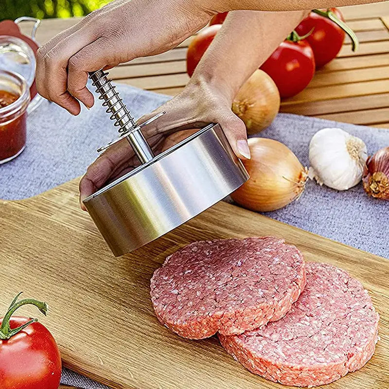 【diámetro10cm】🍔Prensa de carne manual de acero inoxidable 304/máquina para hacer pasteles de carne para cocina y restaurante